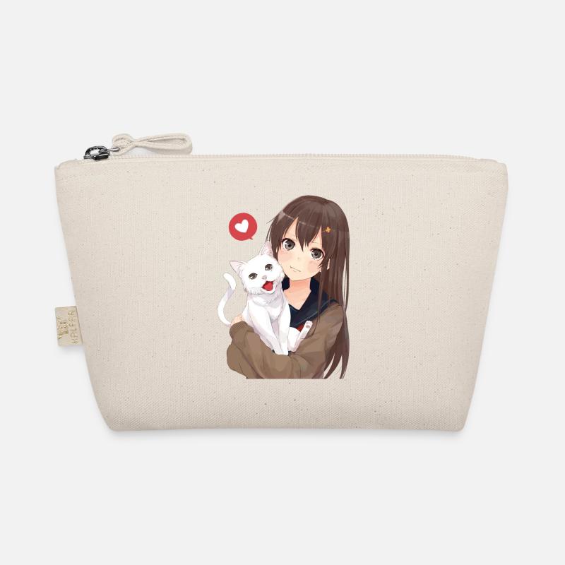 Mädchen mit Katze Bio-Täschchen