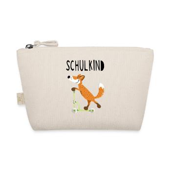 Endlich Schuldkind - Kleiner Fuchs mit Roller - Bio-Täschchen - Natur - Vorne