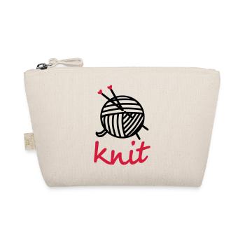 Knitting wool knitting needles knit motif gifts - Organic Pouch - nature - Front