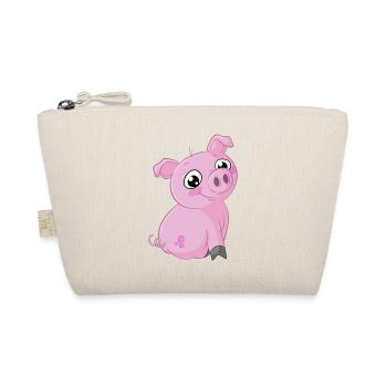 Cute cartoon piggy - Organic Pouch - nature - Front