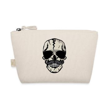 tete de mort hipster moustache crane skull lunette - Trousse biologique - nature - Devant