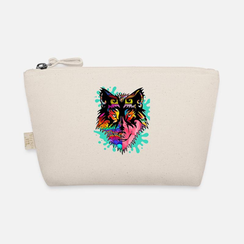 Wolf, colorful, Organic Pouch