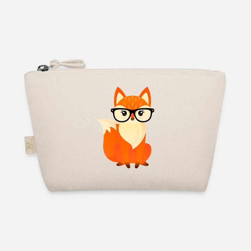 Fuchs Mit Brille Einschulung Schule Schlau - Bio-Täschchen - Natur