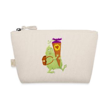 Monster mit Schultüte - Bio-Täschchen - Natur - Vorne