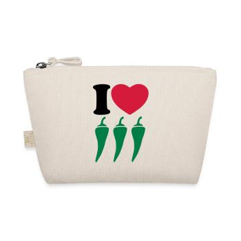 I love chili - Ich liebe Chili - Bio-Täschchen - Natur - Vorne
