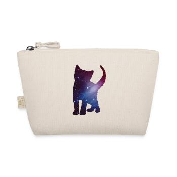 Katze Kitten Silhouette Space Cat Weltall Geschenk - Bio-Täschchen - Natur - Vorne