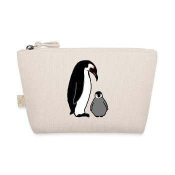 Pinguin mit Baby - Bio-Täschchen - Natur - Vorne