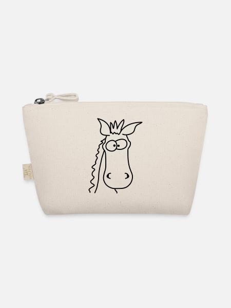 Funny Comic Horse - Organic Pouch - nature - Front