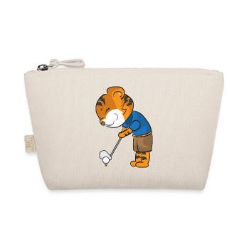 Tiger Golfschläger Abschlag Wood Geschenk Golf - Bio-Täschchen - Natur - Vorne
