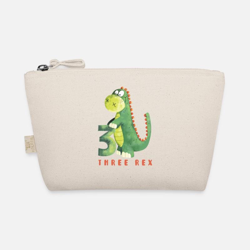 Three Rex I Dino 3 Jahre I 3. Geburtstag I Drei - Bio-Täschchen - Natur