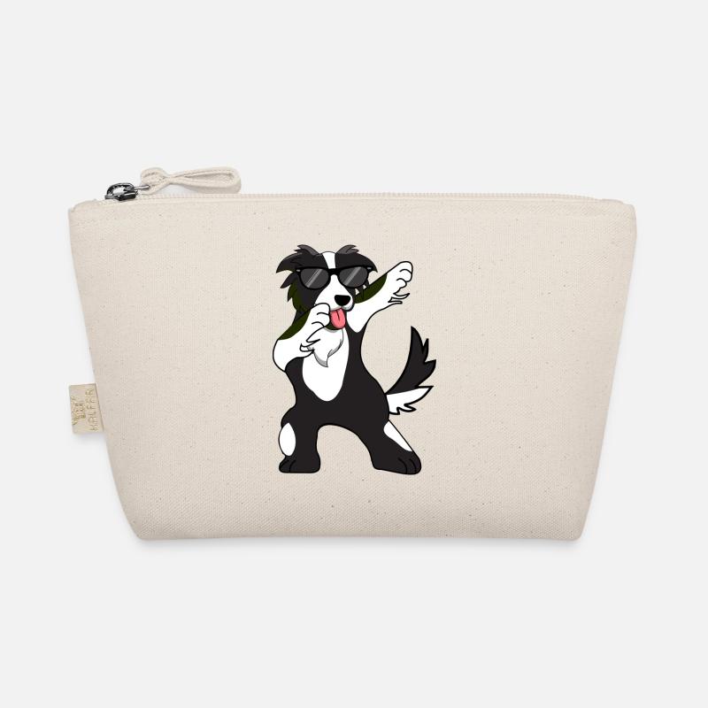 Border Collie Dabbing Dab Dance Gift - Organic Pouch - nature