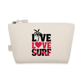 Live, Love, Surf - Bio-Täschchen - Natur - Vorne