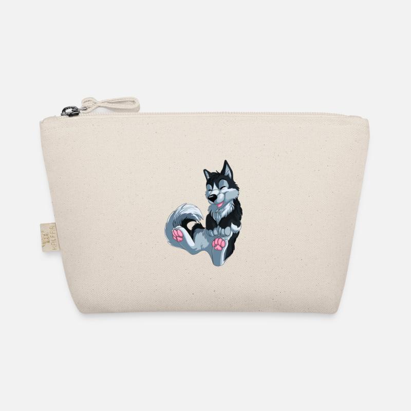 schwarzer Husky Bio-Täschchen