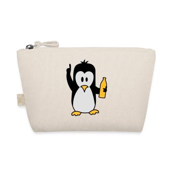 Betrunken Saufen Party Bier Pinguin - Bio-Täschchen - Natur - Vorne