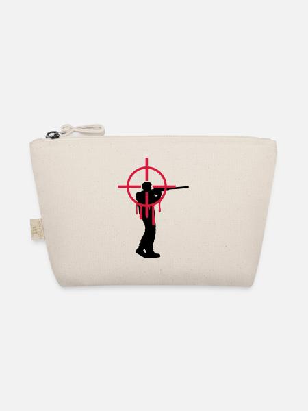 Headshot Shooter Scharfschütze schießen blut - Bio-Täschchen - Natur - Vorne