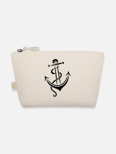 Anker Tattoo Ahoi Kapitän Sportler - Bio-Täschchen - Natur - Vorne