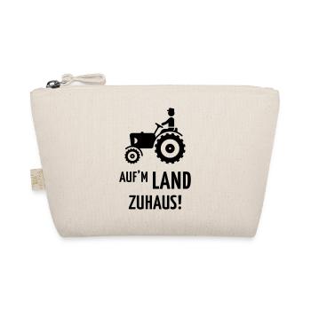 Auf'm Land zuhaus! (Bauer Mit Trecker) - Bio-Täschchen - Natur - Vorne