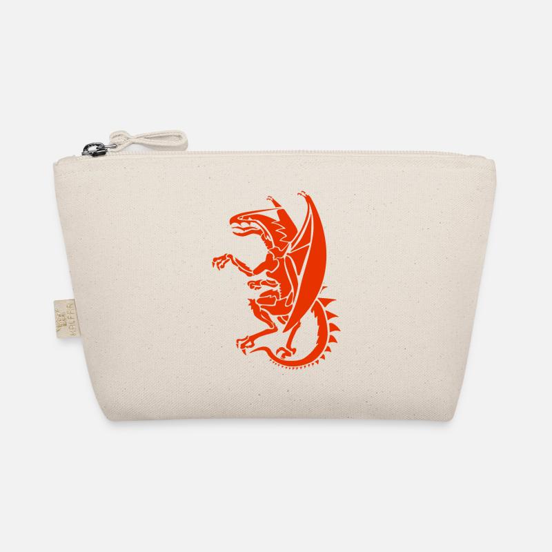 roter Drache Feuerdrache Drachen Lindwurm Wappen - Bio-Täschchen - Natur