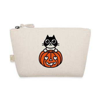 Cat & Pumpkin - Organic Pouch - nature - Front