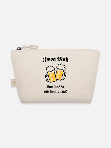 Zwoa Maß San Bessa Ois Wia Oans! (Bier Trinken) - Bio-Täschchen - Natur - Vorne