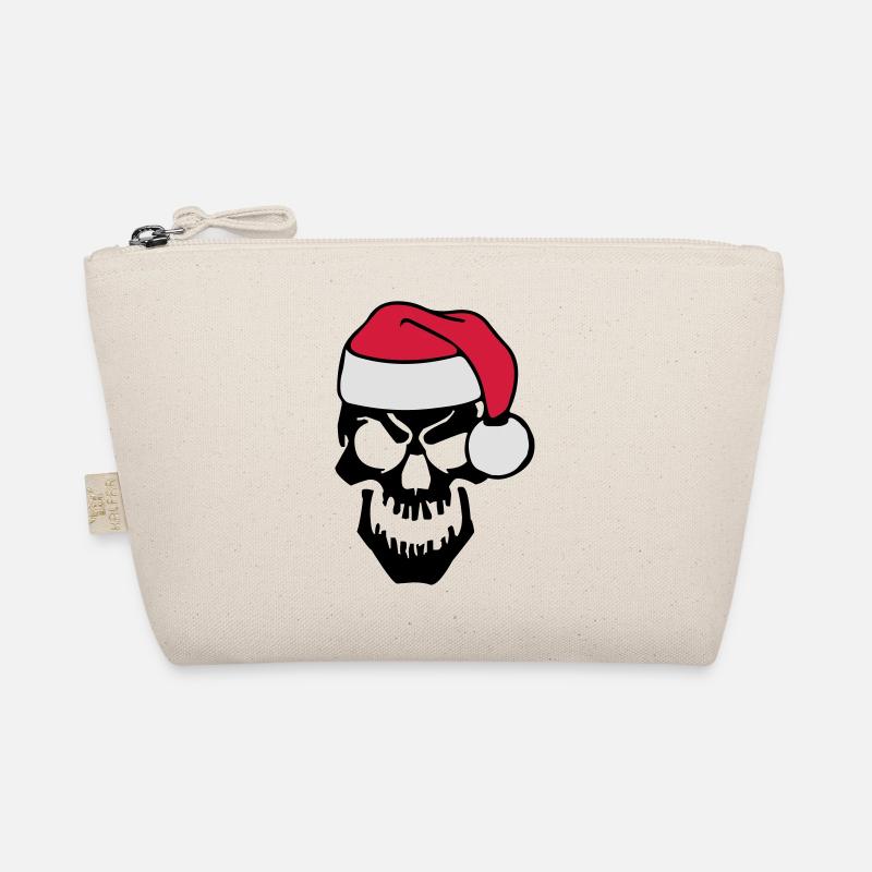 skull christmas - Bio-Täschchen - Natur