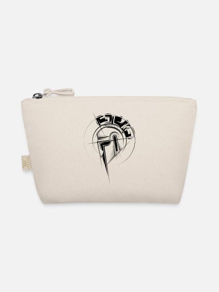 Gladiator Illustration Fighter Helm Römer Grafik - Bio-Täschchen - Natur