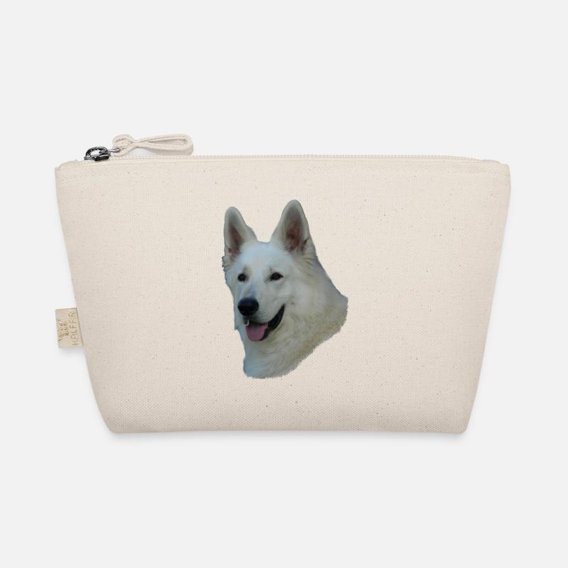 White German Shepherd head Organic Pouch