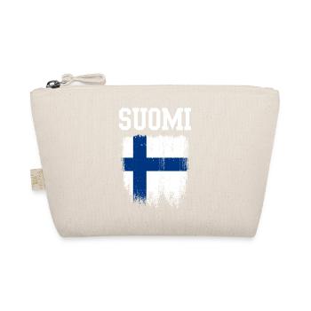 Suomi Distressed Finnish Flag - Organic Pouch - nature - Front