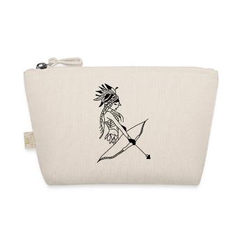 Indian woman bow arrow - Organic Pouch - nature - Front