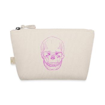 SkullSketchDarkPink - Organic Pouch - nature - Front