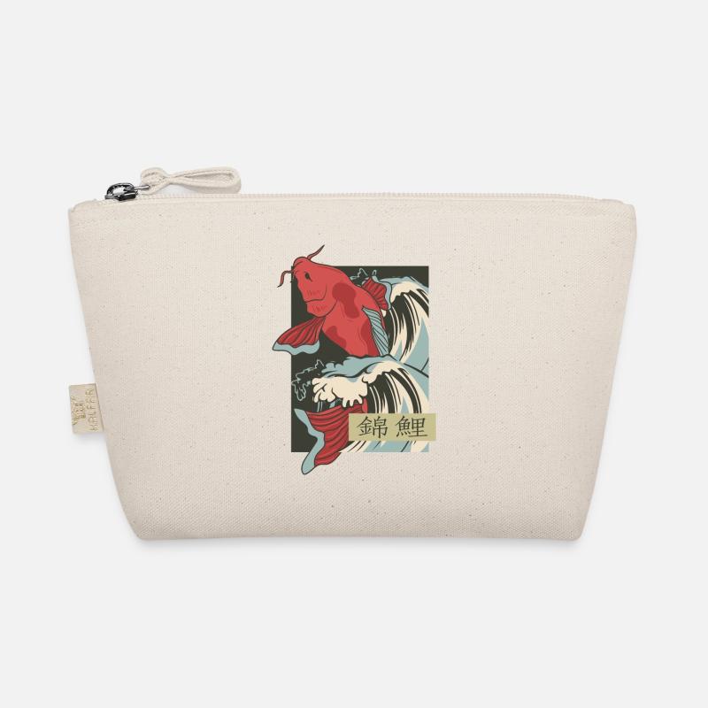 Vintage Koi Wellen - Bio-Täschchen - Natur