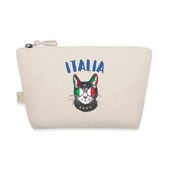 Italy Soccer Cat Mascot Italian Fan flag - Organic Pouch - nature - Front