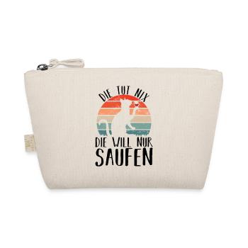 Saufen katze Wein Alkohol Party - Bio-Täschchen - Natur - Vorne