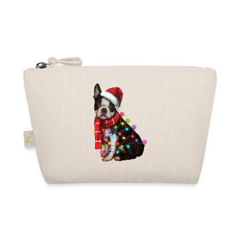 Christmas Boston Terrier Dog - Funny Xmas Puppy - Organic Pouch - nature - Front