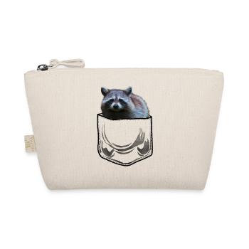 Raccoon in Pocket Chest Bag Bear Gift - Organic Pouch - nature - Front