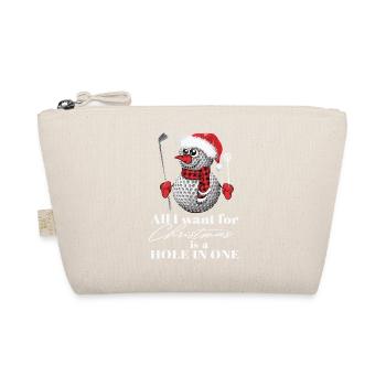 I want a hole in a golf ball for Christmas - Organic Pouch - nature - Front