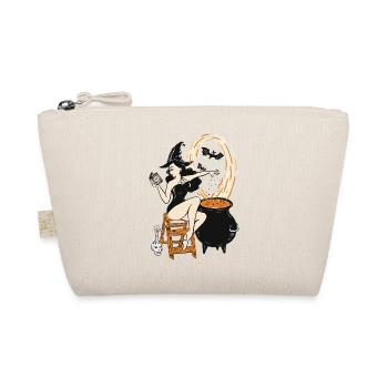 Halloween Witch Pin Up Vintage Retro - Organic Pouch - nature - Front
