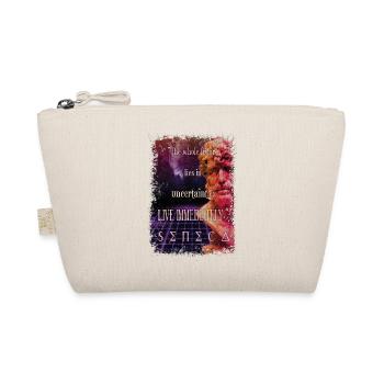 Stoic Seneca Future Quote Live Immediately - Organic Pouch - nature - Front
