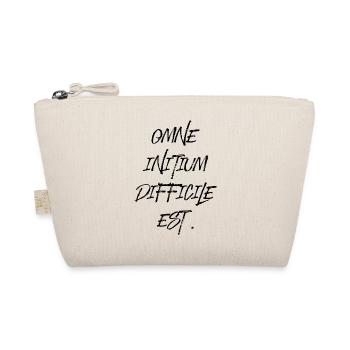 all beginning is difficult Latin quotation scripture - Organic Pouch - nature - Front