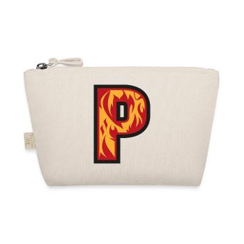 Buchstabe P mit Flammen - Buchstabe mit Feuer 🔥 - Bio-Täschchen - Natur - Vorne