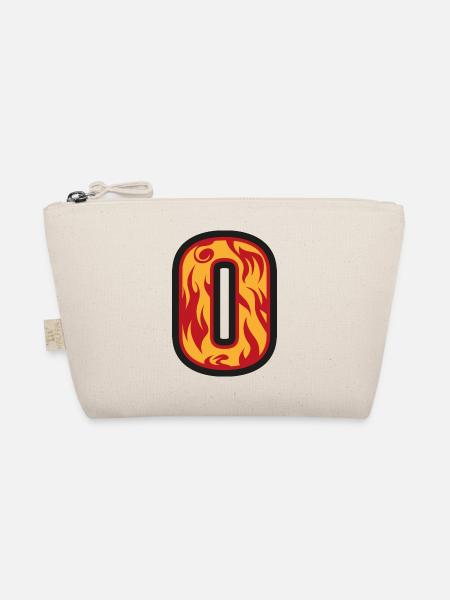 Buchstabe O mit Flammen - Buchstabe mit Feuer 🔥 - Bio-Täschchen - Natur
