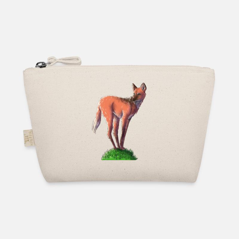 Mähnenwolf auf Hügel | Hund | Fuchs | Wolf Bio-Täschchen