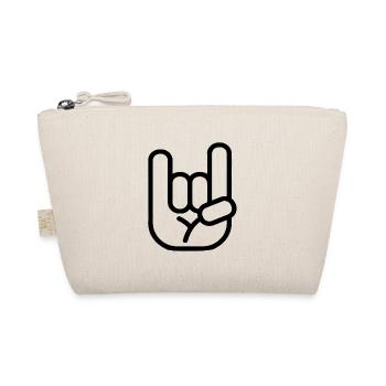 Rock Punk Metal Hand Symbol - Organic Pouch - nature - Front