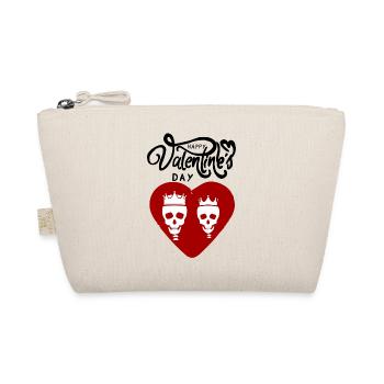 Happy Valentine's day queen & king skull red heart - Trousse biologique - nature - Devant