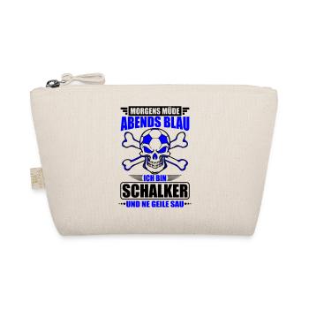 Müde, Blau, Schalker, Geile Sau | Farbe änderbar - Bio-Täschchen - Natur - Vorne
