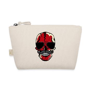 skull head of death sunglasses halloween - Organic Pouch - nature - Front