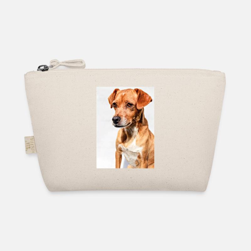 Hunde Portrait Weiß - Bio-Täschchen - Natur