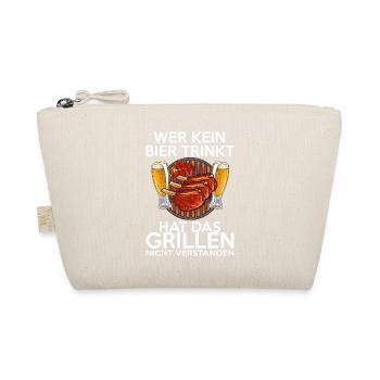 Grillen und Bier Spruch Illustration - Bio-Täschchen - Natur - Vorne