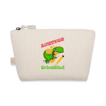 Kinder Achtung Schulkind Schulanfang T-Shirt - Bio-Täschchen - Natur - Vorne