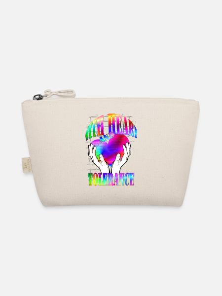 with heart and tolerance rainbow - Bio-Täschchen - Natur